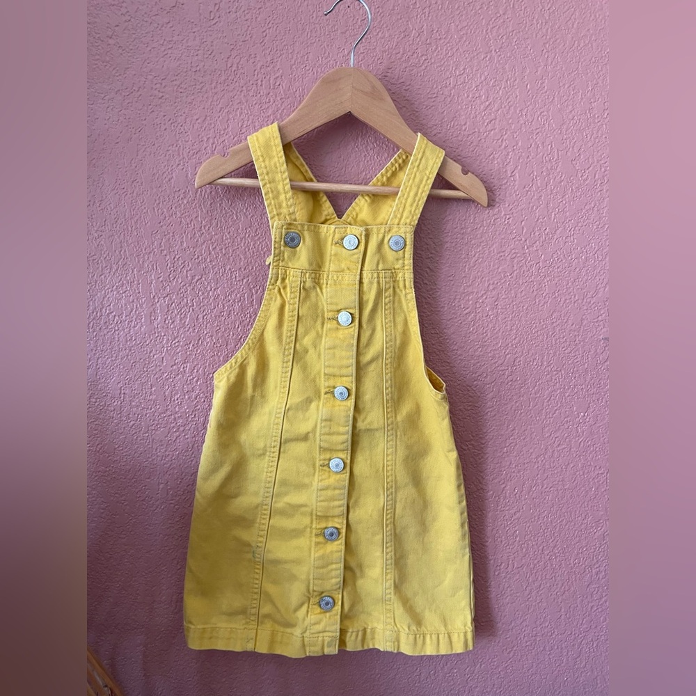 Gap Kids Yellow Denim Overall Dress/Jumper